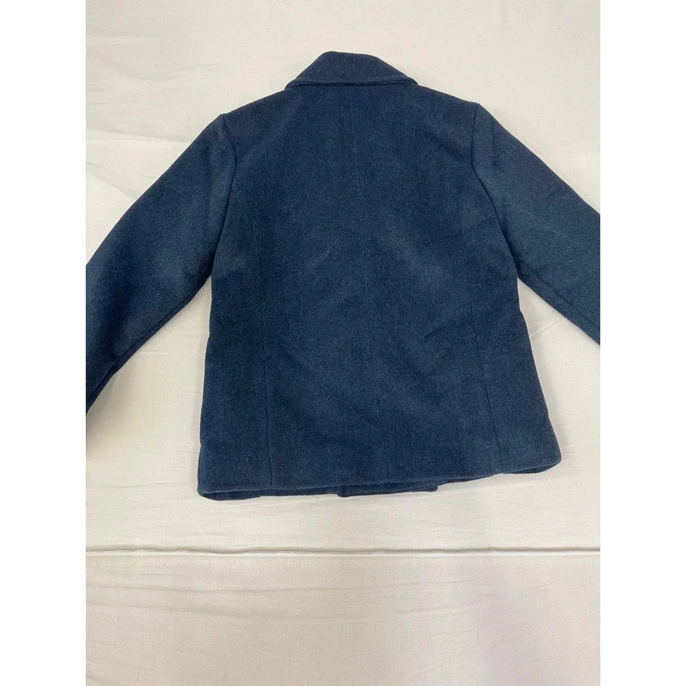 Cat & Jack Boys Navy Blue Double Breasted Pea Coat Jacket Size Medium 8-10